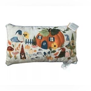 Storehouse Gnome Mushroom Fairy Pumpkin pillow 12x24 Light up Fall Halloween